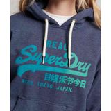 Superdry Tonal Vintage Logo Graphic Hoodie Blauw Vrouw