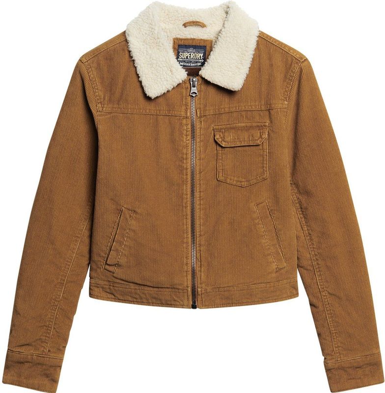 Superdry - Korte Jas - Dames - Groen - Corduroy - Gevoerd