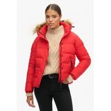 Superdry - W5011569A - Korte Gewatteerde Jas - Zwart - Casual - Polyester - Duurzaam