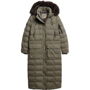 Superdry - Faux Fur Hooded Parka - Winterjas - Lang - Zwart