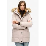 Superdry - Everest Parka - Dames - Gewatteerde Jas - Zwart - Imitatiebont
