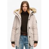 Superdry - Everest Parka - Dames - Gewatteerde Jas - Zwart - Imitatiebont