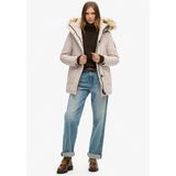 Superdry - Everest Parka - Dames - Gewatteerde Jas - Zwart - Imitatiebont