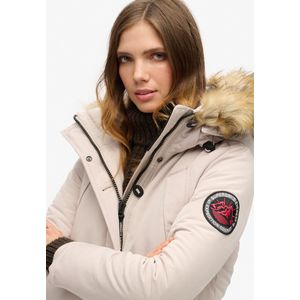 Superdry - Everest Parka - Dames - Gewatteerde Jas - Zwart - Imitatiebont