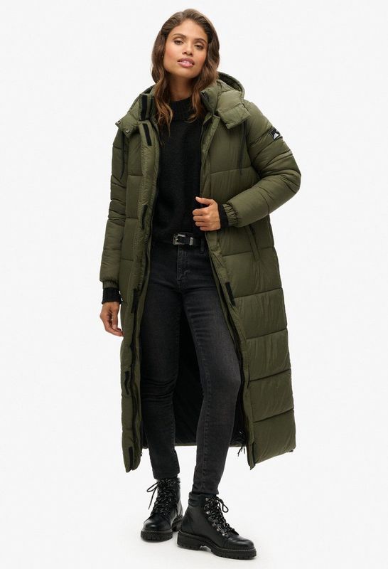 Superdry Ripstop Longline Pufferjack Bruin Vrouw