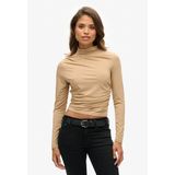 Superdry - W6011682A Perkins - T-shirt - Bruin - Lange Mouwen - Casual