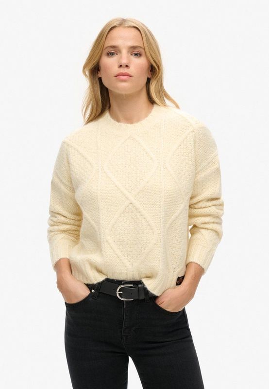 Superdry - Dikke Kabeltrui - Gebreide Trui - Oversized - Ronde Hals, Lange Mouwen