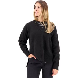 Superdry Oversized Trui Met V-hals Zwart Vrouw