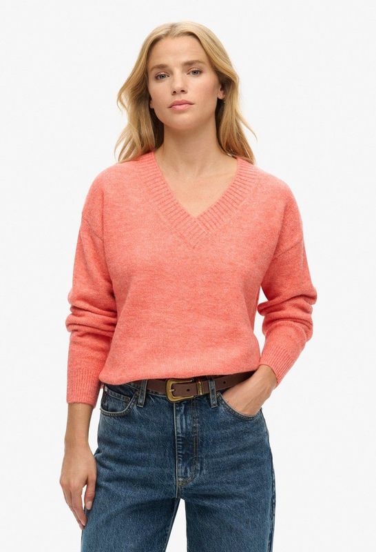 Superdry - Oversized V-halstrui - Wolmengsel - Zwart