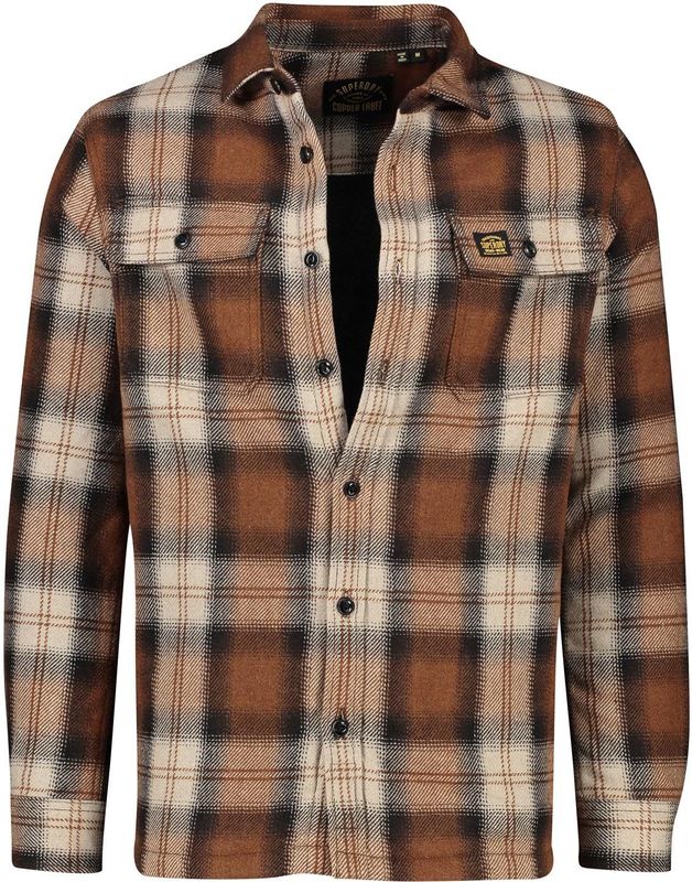 Superdry, Heren, Overhemden, Bruin, Maat: XL Wol,