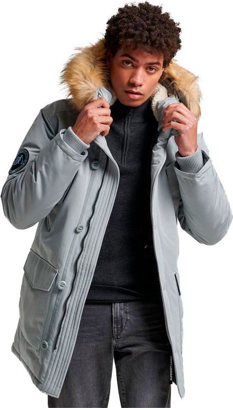 Superdry - Everest Faux Fur Parka - Grijs - Winterjas