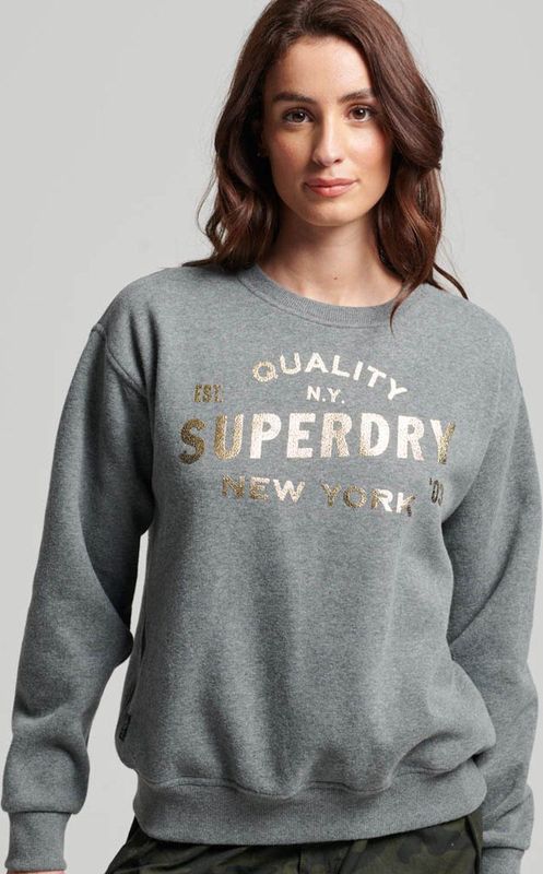 Superdry - Luxe Metallic Logo - Sweatshirt - Zwart - Katoen