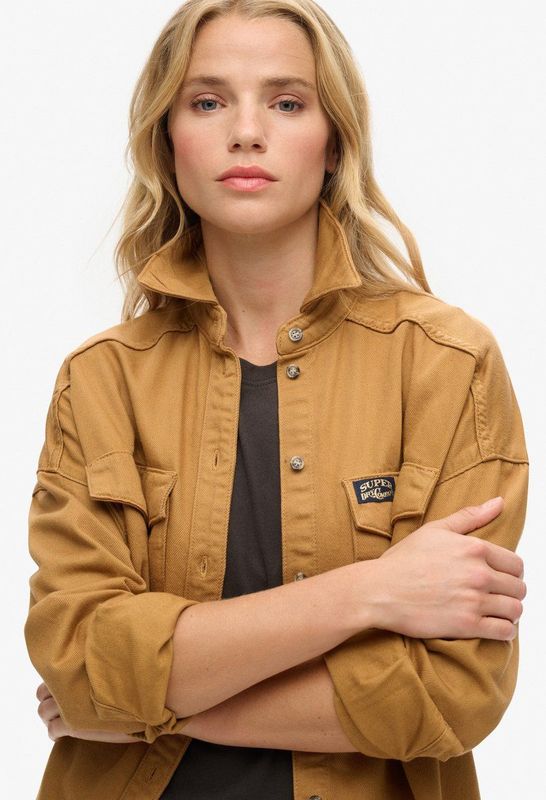 Superdry - W4010397A - Spijkerjasje - Bruin - Katoen