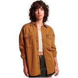 Superdry - W4010397A - Overshirt - Bruin - Katoen - Casual