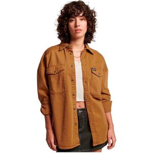 Superdry - W4010397A - Overshirt - Bruin - Katoen - Casual
