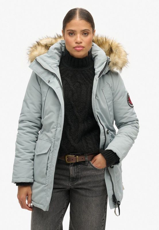 Superdry - Everest Faux Fur Parka - Abyss Khaki - Damesbovenkleding