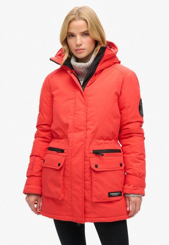 Superdry - W5011596A - Gewatteerde Parka - Rood - Polyester