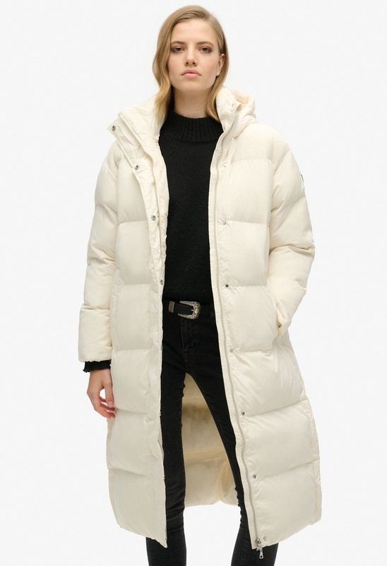 Superdry - W5011642A - Gewatteerde Lange Jas - Groen - Polyester - Duurzaam