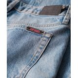 Superdry - W7011013A - Jeans - Blauw - Middellange Taille - Wijde Pijpen