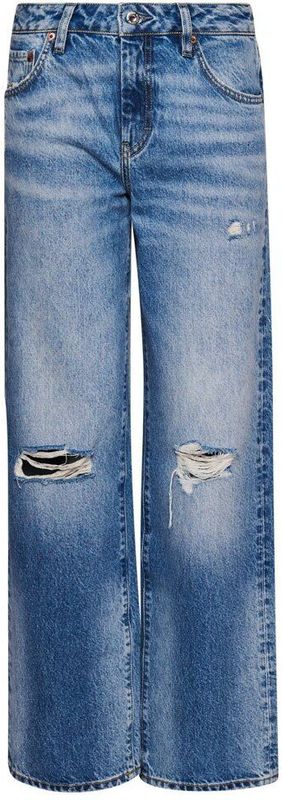 Superdry - W7011013A - Jeans - Blauw - Middellange Taille - Wijde Pijpen