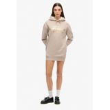 Hoodiejurk - Metallic Logo - Geborsteld - Oversized Pasvorm - Zwart