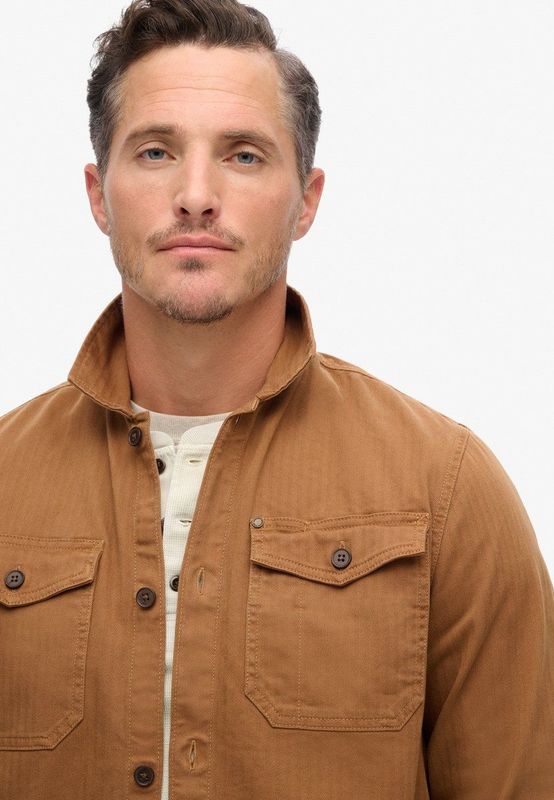 Superdry Overhemd - Visgraatmotief - Relaxed Fit - Merchant Store Collectie