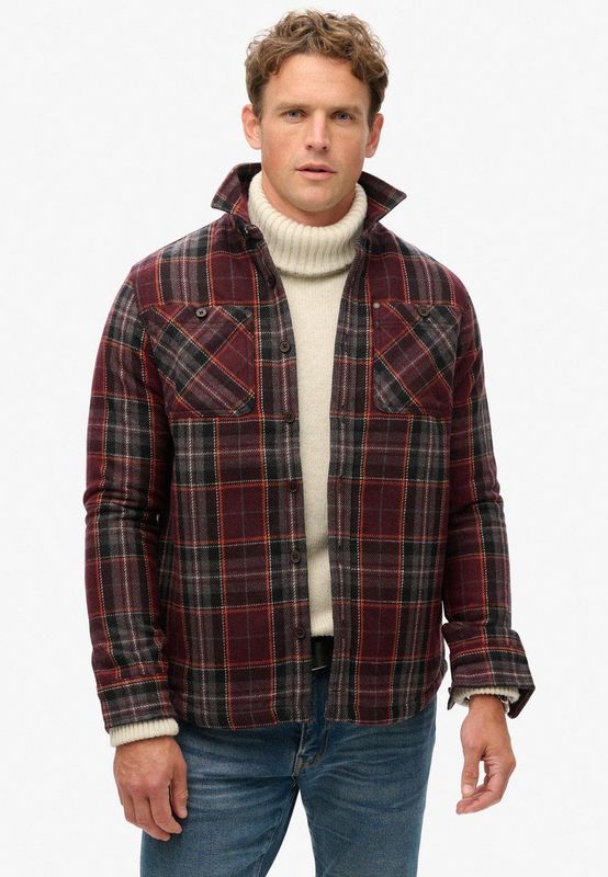 Superdry - M4010675A - Overhemd - Rood - Wolmix - Lange Mouwen