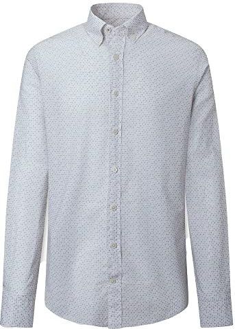 Hackett London - Overhemd - Wit/Lichtbruin - Lange Mouwen - Sjaalprint