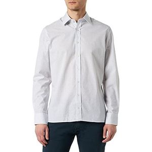 Hackett London Overhemd met geometrische print voor heren, Wit/Navy, S