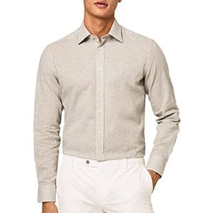 Hackett London Heren Dogtooth Shirt, Wit/Groen, XXL, Wit/Groen, XXL