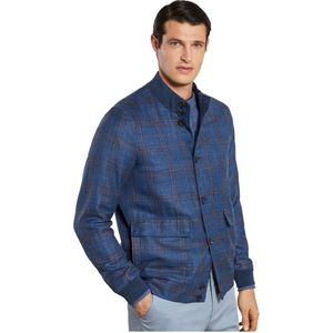 Hackett - Sr Check Jasje - Blauw - Wol/Zijde/Linnen