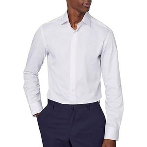 Hackett London Heren Two Tone Fine Stripe Shirt, Roze (Roze/Wit), 40