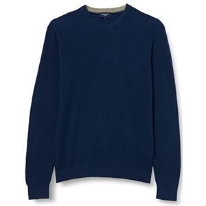 Hackett London Heren Rib Knit Crew Pullover Sweater, Blauw Navy), L, Blauw (zwart), L