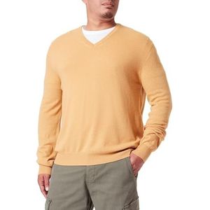 Hackett London Heren Merino Cash Mix V Trui Trui, Geel (Mosterd), L