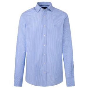 Hackett London Essential Fine Bengal Stripe overhemd voor heren, Hemelsblauw