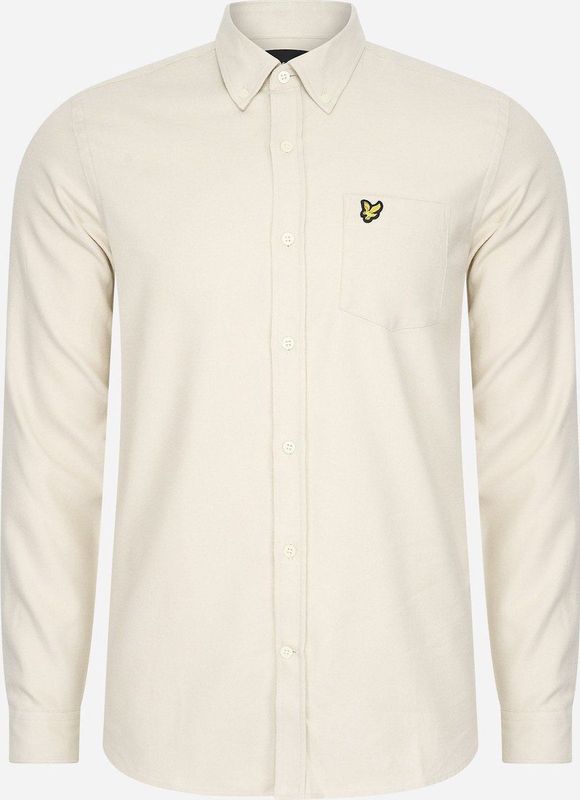 Lyle & Scott - Plain Flannel Shirt - Cove - 100% Katoen