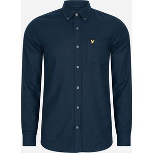 Lyle & Scott - Plain Flannel Shirt - Shirt - Dark Navy - 100% Katoen