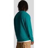 Loopback Embroidered Crew Neck Sweatshirt - Groen