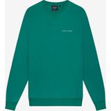 Loopback Embroidered Crew Neck Sweatshirt - Groen