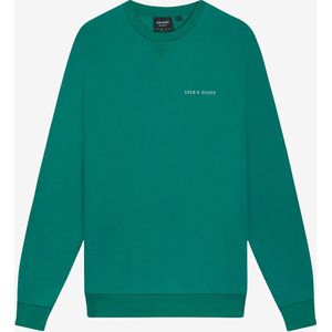 Loopback Embroidered Crew Neck Sweatshirt - Groen