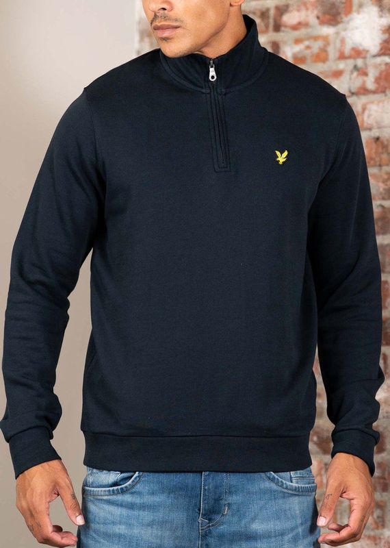 Lyle & Scott - Loopback Quarter Zip - Trui - Dark Navy