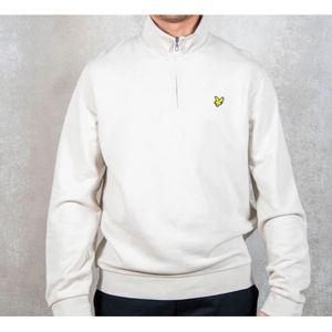 Lyle & Scott - Loopback Quarter Zip Sweater - Beige - Katoen