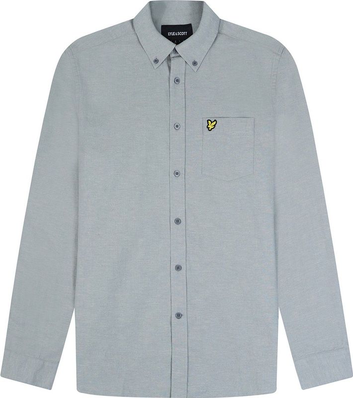Men's Lyle And Scott Cotton Linen Button Down Shirt in Blue