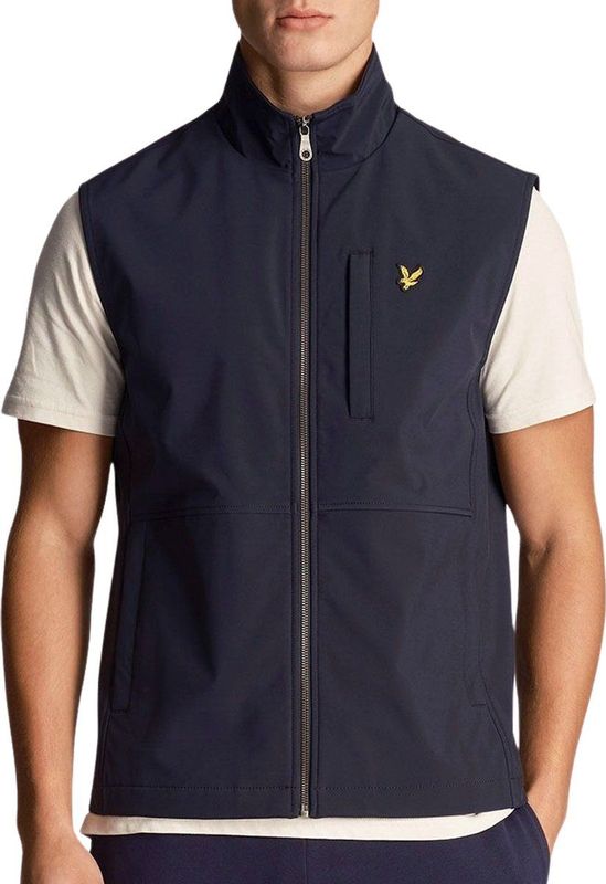 Lyle & Scott - Giletjack - Marineblauw - Dun Lichtgewicht - Merkbadge