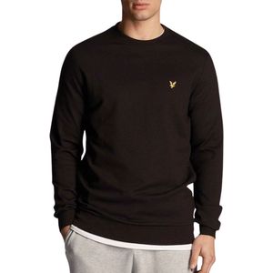 Lyle And Scott - Crew Neck Fly Fleece - Casual Sweater - Zwart - Katoen