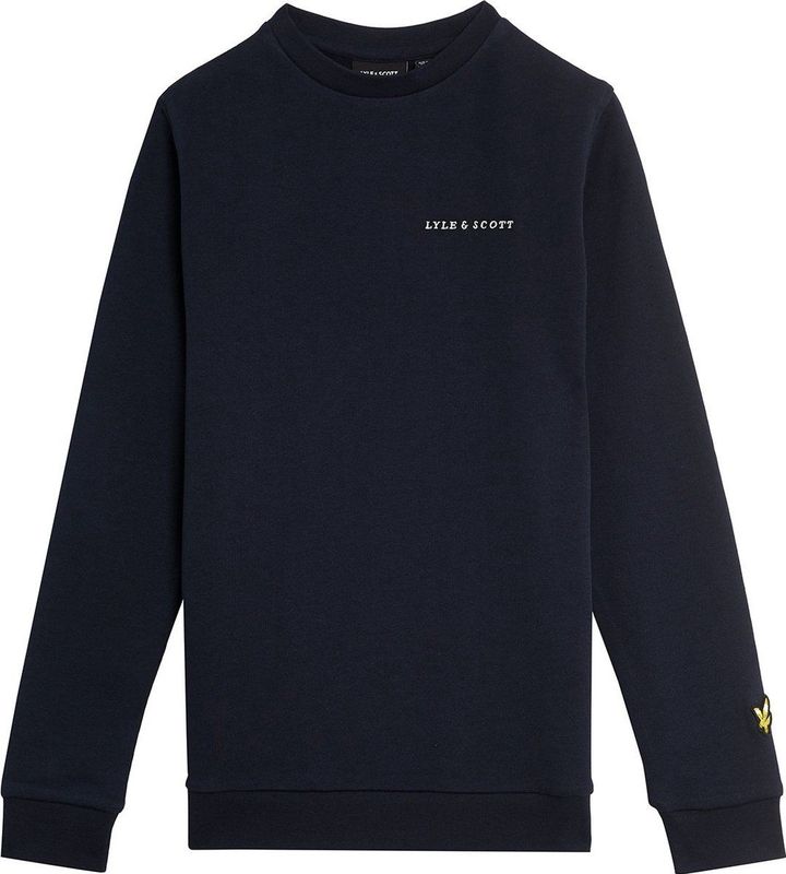 Lyle and Scott - Script Crew Neck - Casual Sweater - Donkerblauw