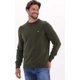 Lyle & Scott Ronde Hals Lamswol Trui in Olijf