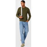 Lyle & Scott Ronde Hals Lamswol Trui in Olijf