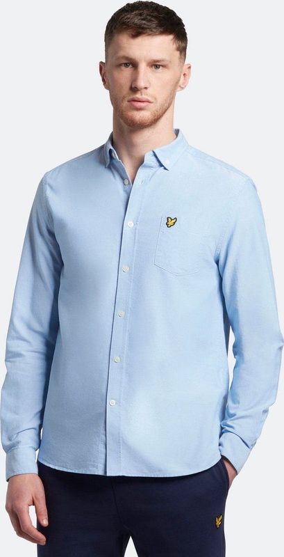 Lyle & Scott - Heren Overhemd - Blauw - 100% Katoen - Lange Mouwen