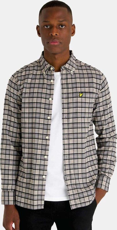 Lyle&Scott - Overhemd - Grijs Geruit - Katoen - Normale Fit